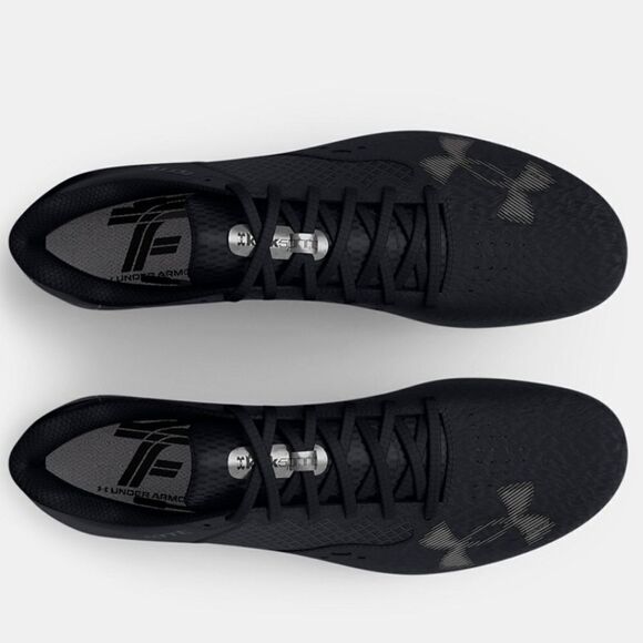 New UNDER ARMOUR Kick Sprint 4 Track racing running black white shoes M11.5/W13 - Picture 5 of 7